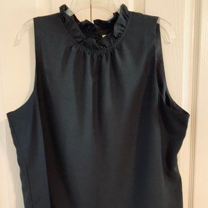 J. Crew Sleeveless Ruffle Neck Blouse
